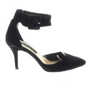 BCBGeneration Black Faux Suede Strap Ankle Pumps Size 10M